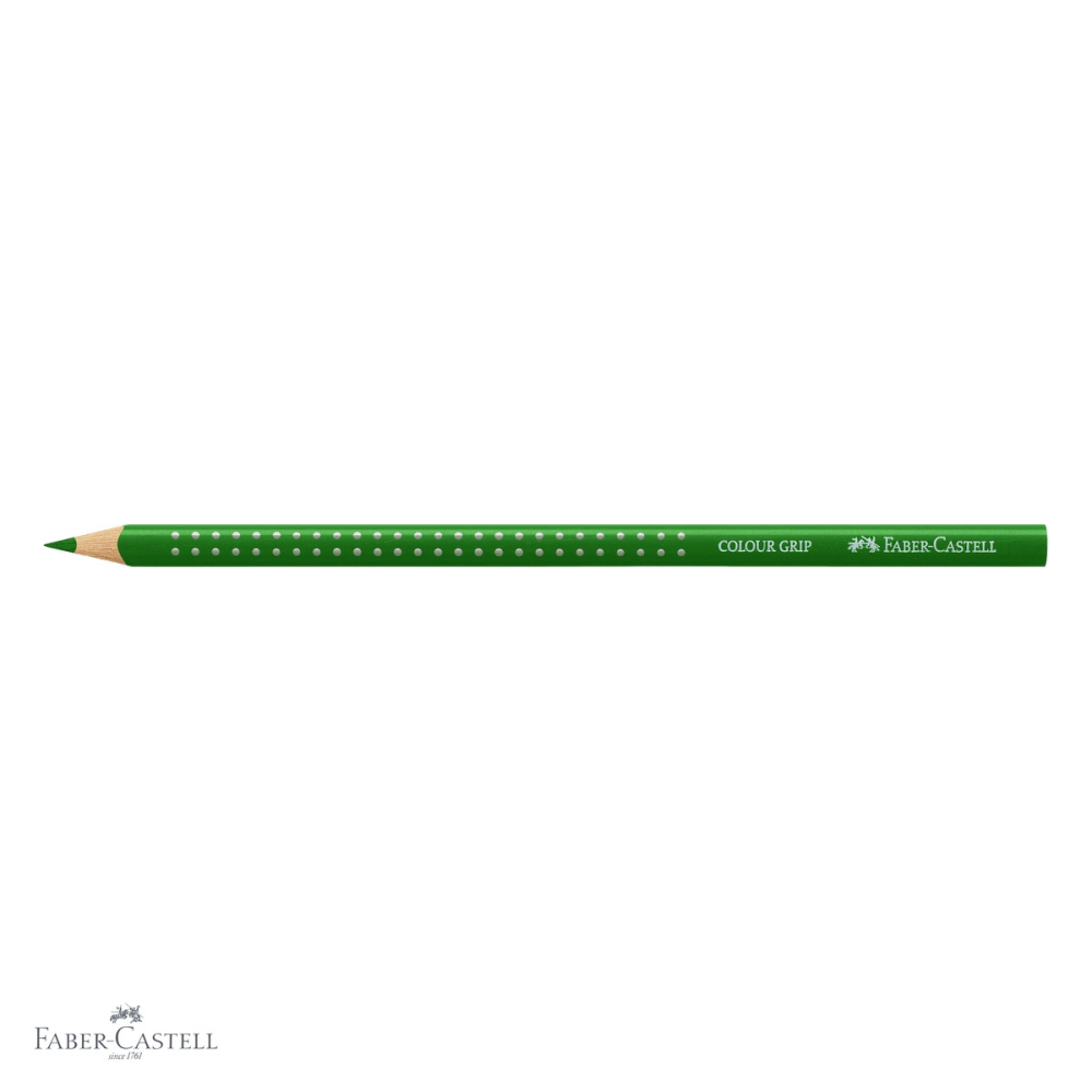 Creion colorat verde Faber-Castell Grip, forma triunghiulara ergonomica, pentru copii [4]