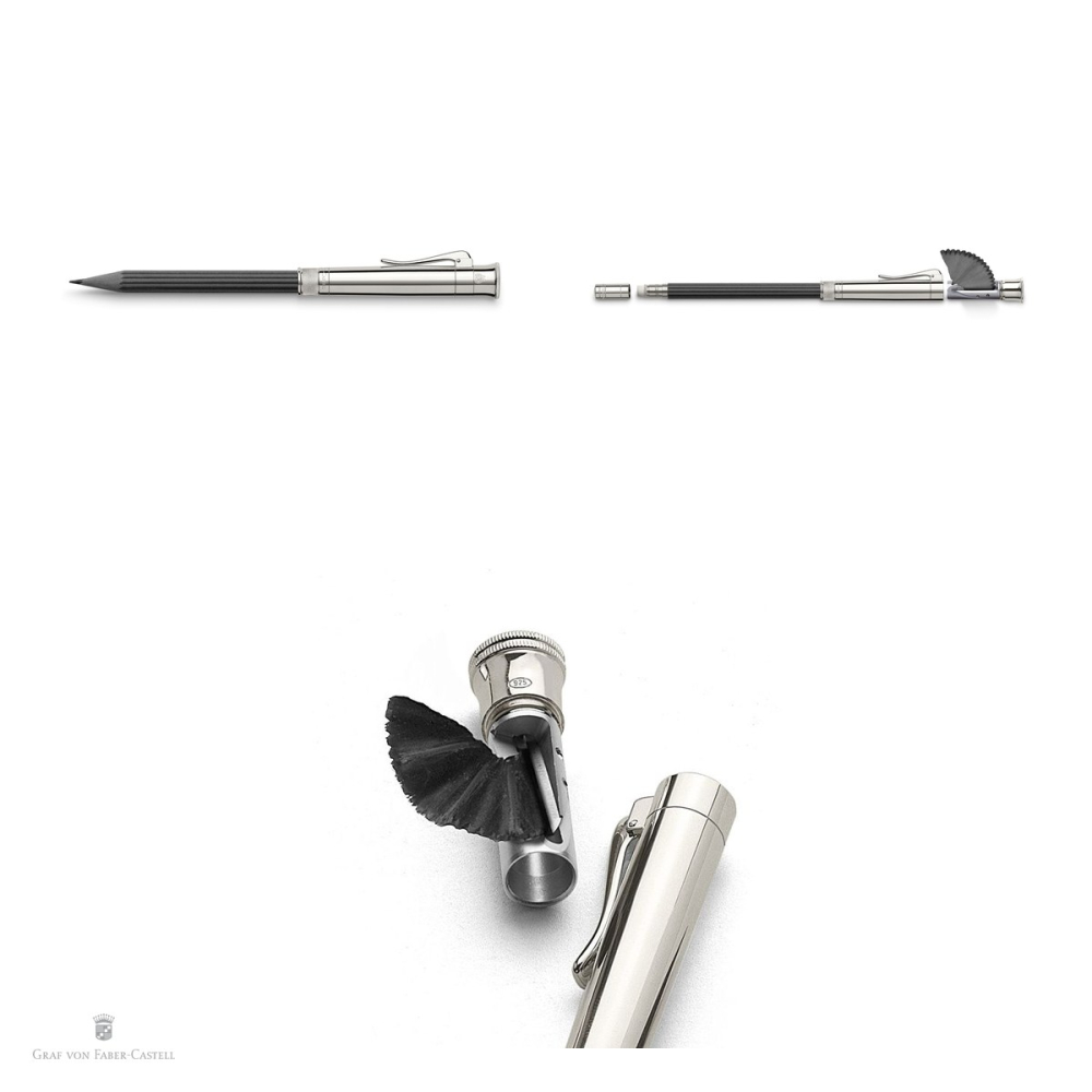 Creion Graf von Faber Castell Perfect Pencil, platinat, negru, duritate B [4]