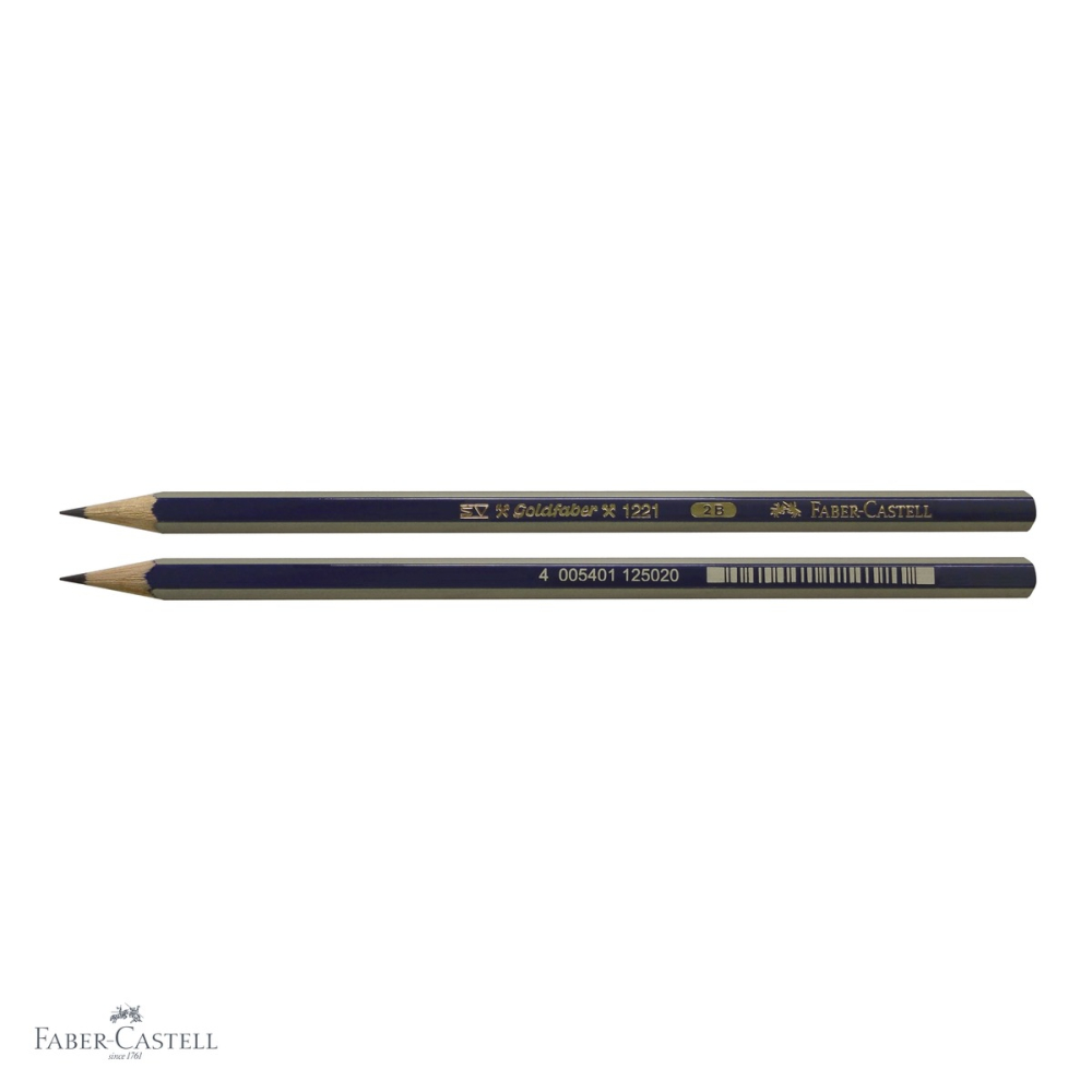 Creion grafit 2B fara guma Faber-Castell Goldfaber 1221, forma hexagonala, mina rezistenta la rupere [4]