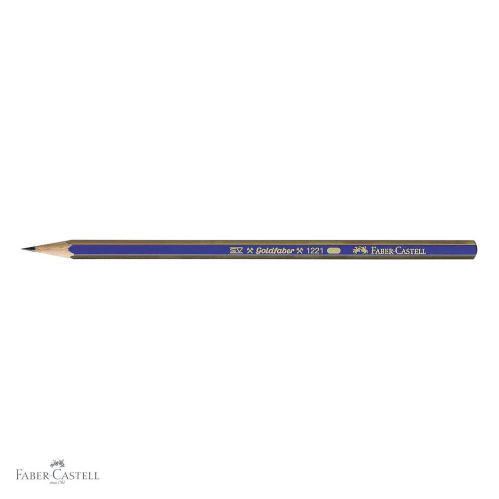 Creion grafit 3B fara guma Faber-Castell Goldfaber 1221, forma hexagonala, pentru desen si schite [4]