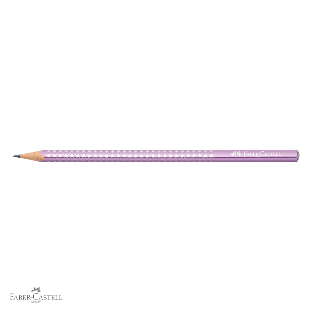 Creion grafit B Faber-Castell Sparkle, finisaj violet metalizat perlat, mina rezistenta, pentru scris si desen [4]