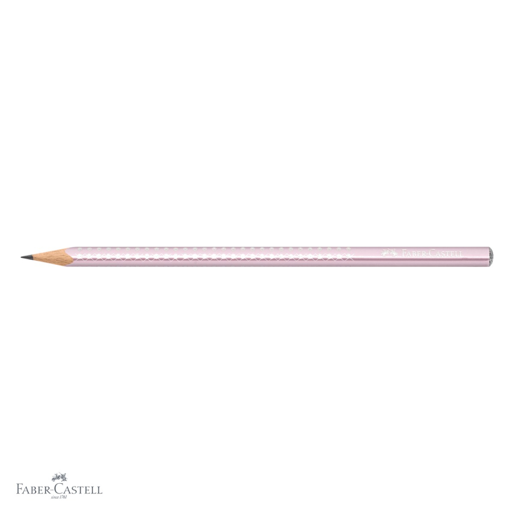 Creion grafit B Faber-Castell Sparkle Rose, finisaj metalizat perlat, pentru desen si scriere [4]