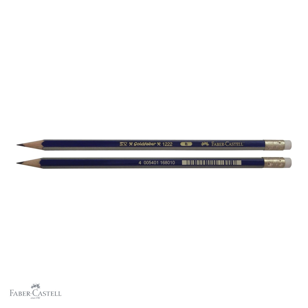 Creion grafit cu guma Faber-Castell Goldfaber 1221, mina B, forma hexagonala, pentru desen si scriere [4]
