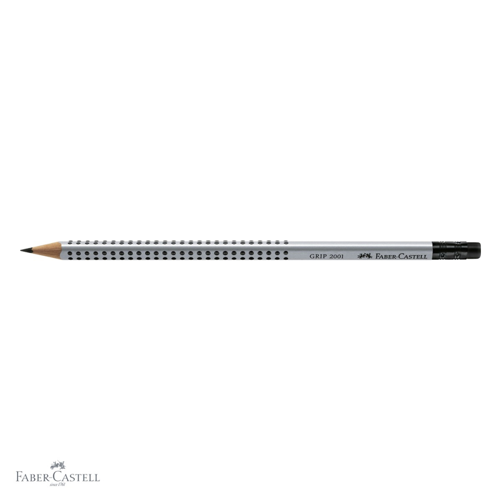 Creion grafit cu guma Faber-Castell Grip 2001, mina B, forma triunghiulara ergonomica [4]