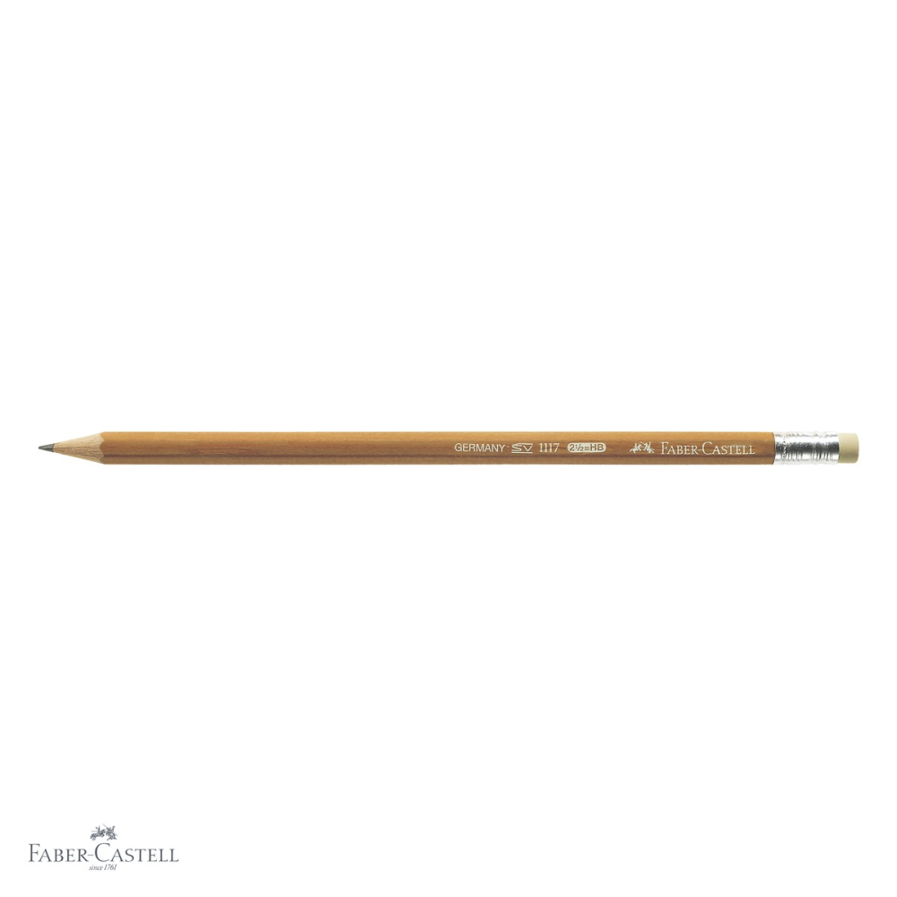 Creion grafit Faber-Castell 1117 HB cu radiera, corp lacuit ecologic, pentru scris si desen [4]