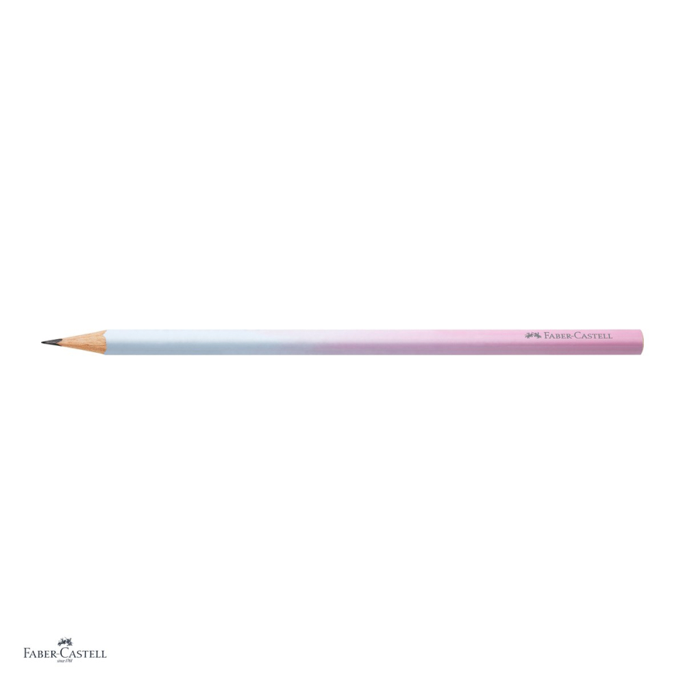 Creion grafit Faber-Castell Flow, duritate B, forma triunghiulara ergonomica, roz-bleu [4]