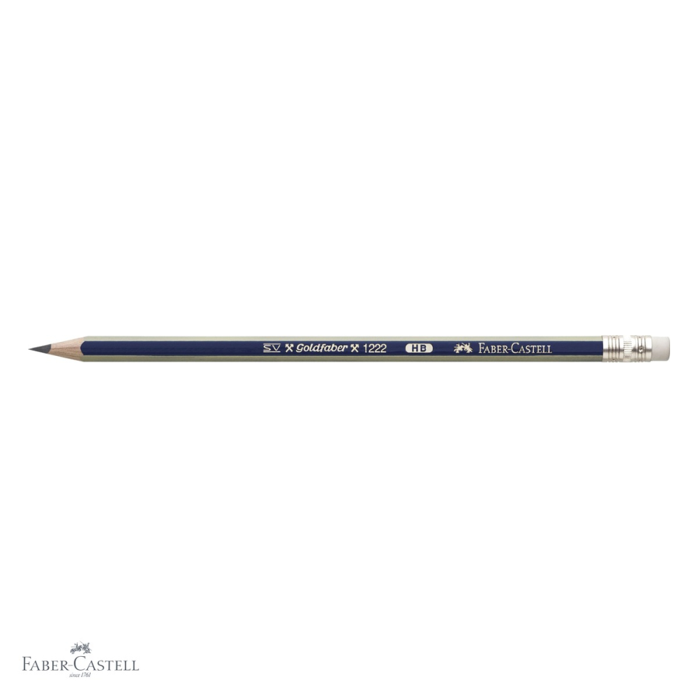 Creion grafit Faber-Castell Goldfaber 1221 cu guma, mina HB, forma hexagonala, pentru scris si desen [4]