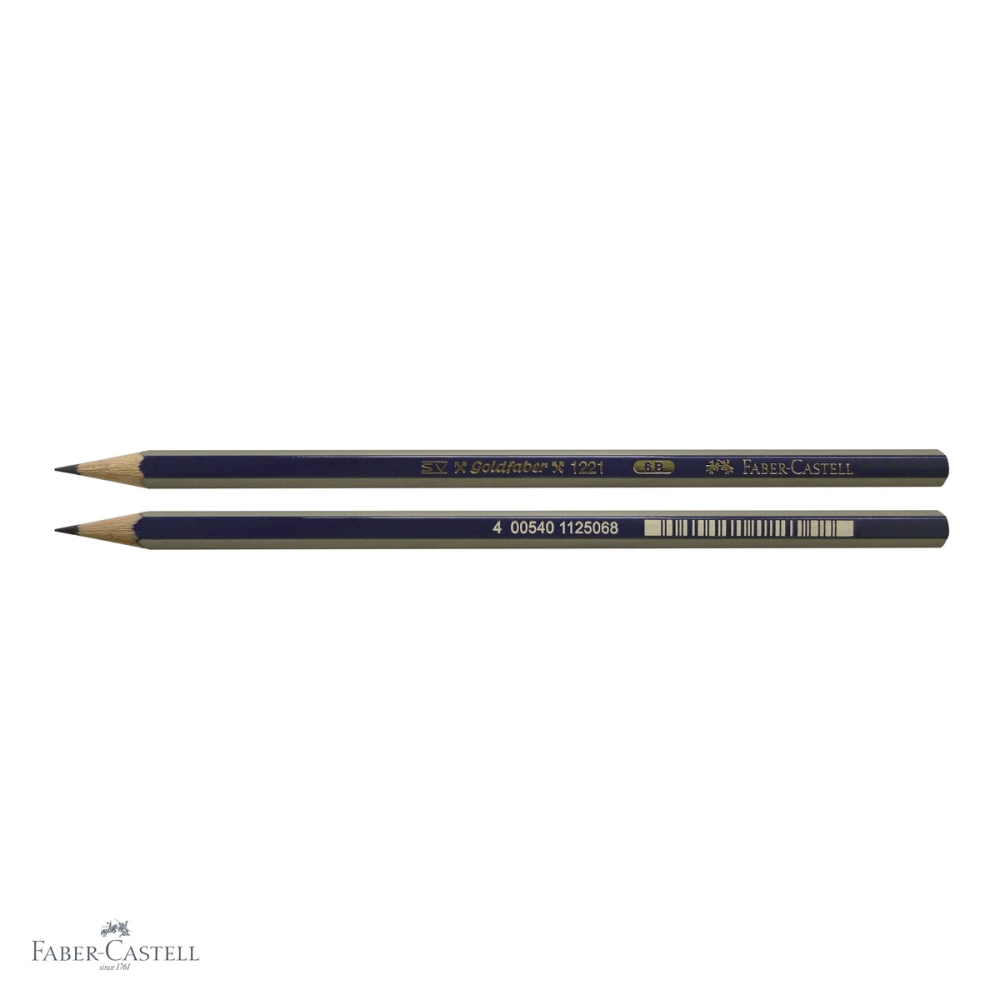 Creion grafit Faber-Castell Goldfaber 1221, mina 6B, forma hexagonala, fara guma, pentru desen artistic [4]