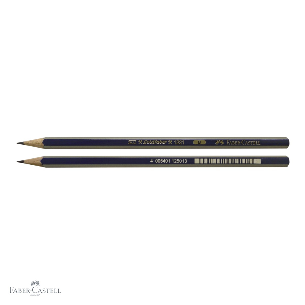 Creion grafit Faber-Castell Goldfaber 1221, mina B fara guma, forma hexagonala, pentru desen si scriere [4]