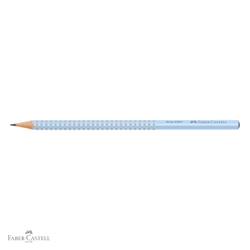 Creion grafit Faber-Castell Grip 2001 Blue Sky, mina B, forma ergonomica triunghiulara, fara guma [4]
