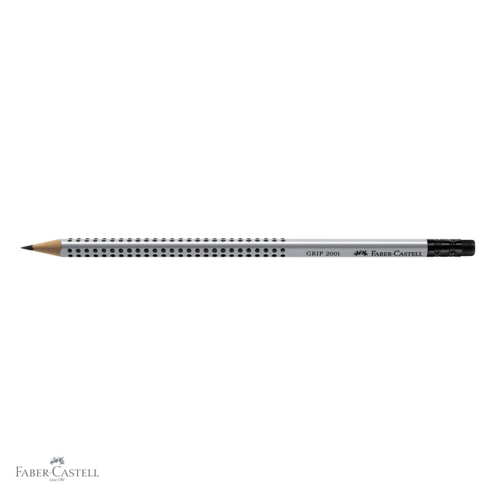 Creion grafit Faber-Castell Grip 2001, mina HB, forma triunghiulara ergonomica cu guma inclusa [4]