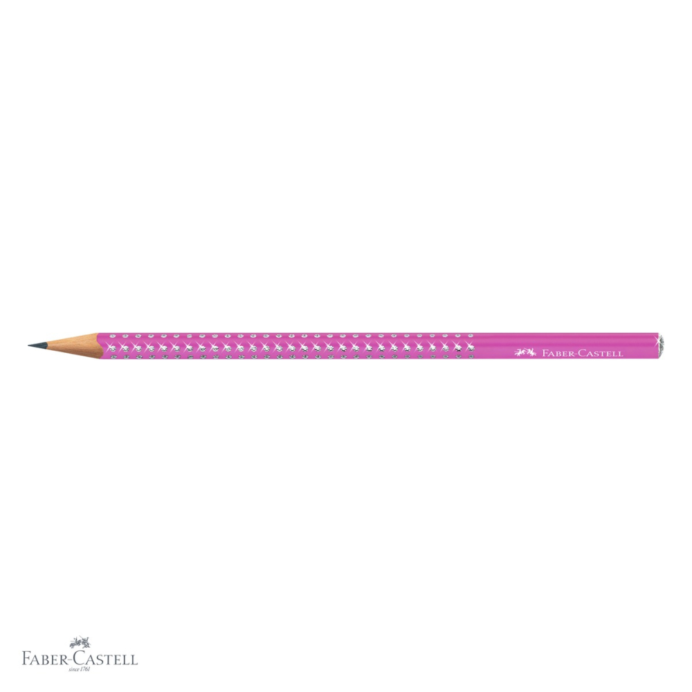Creion grafit Faber-Castell Sparkle Electric Fuchsia, mina B, forma triunghiulara ergonomica [4]