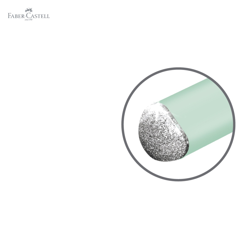 Creion grafit Faber-Castell Sparkle, mina B, forma triunghiulara ergonomica, culoare verde menta cu luciu perlat [5]