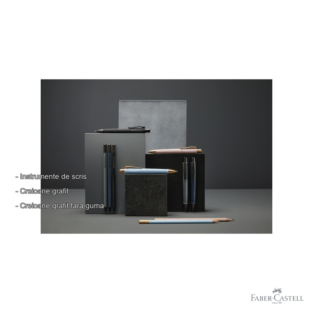 Creion grafit Faber-Castell Urban, gri piatra, forma triunghiulara ergonomica, pentru scris si desen [2]