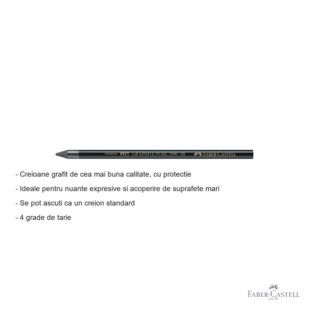 Creion grafit fara lemn 3B Faber-Castell Pitt Monochrome, nuante expresive, pentru desen artistic [2]