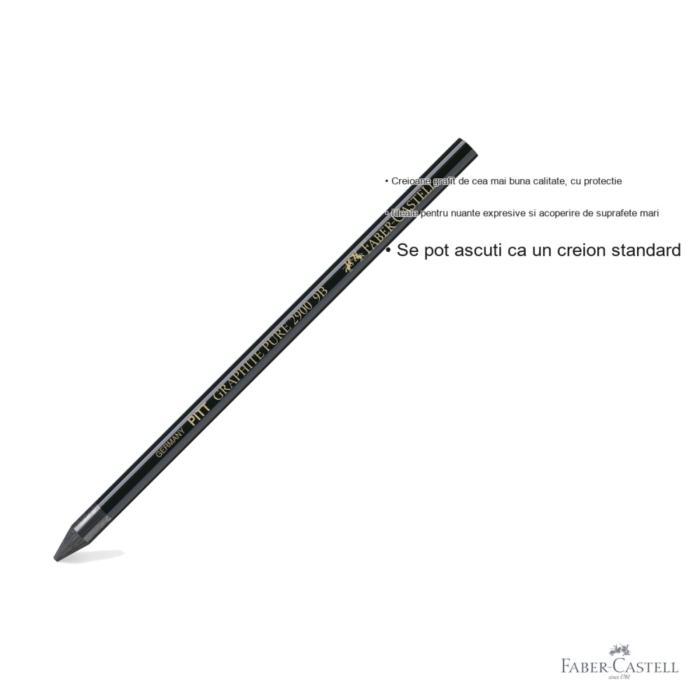 Creion grafit fara lemn 9B Faber-Castell Pitt Monochrome, nuante expresive, pentru acoperire suprafete mari [3]