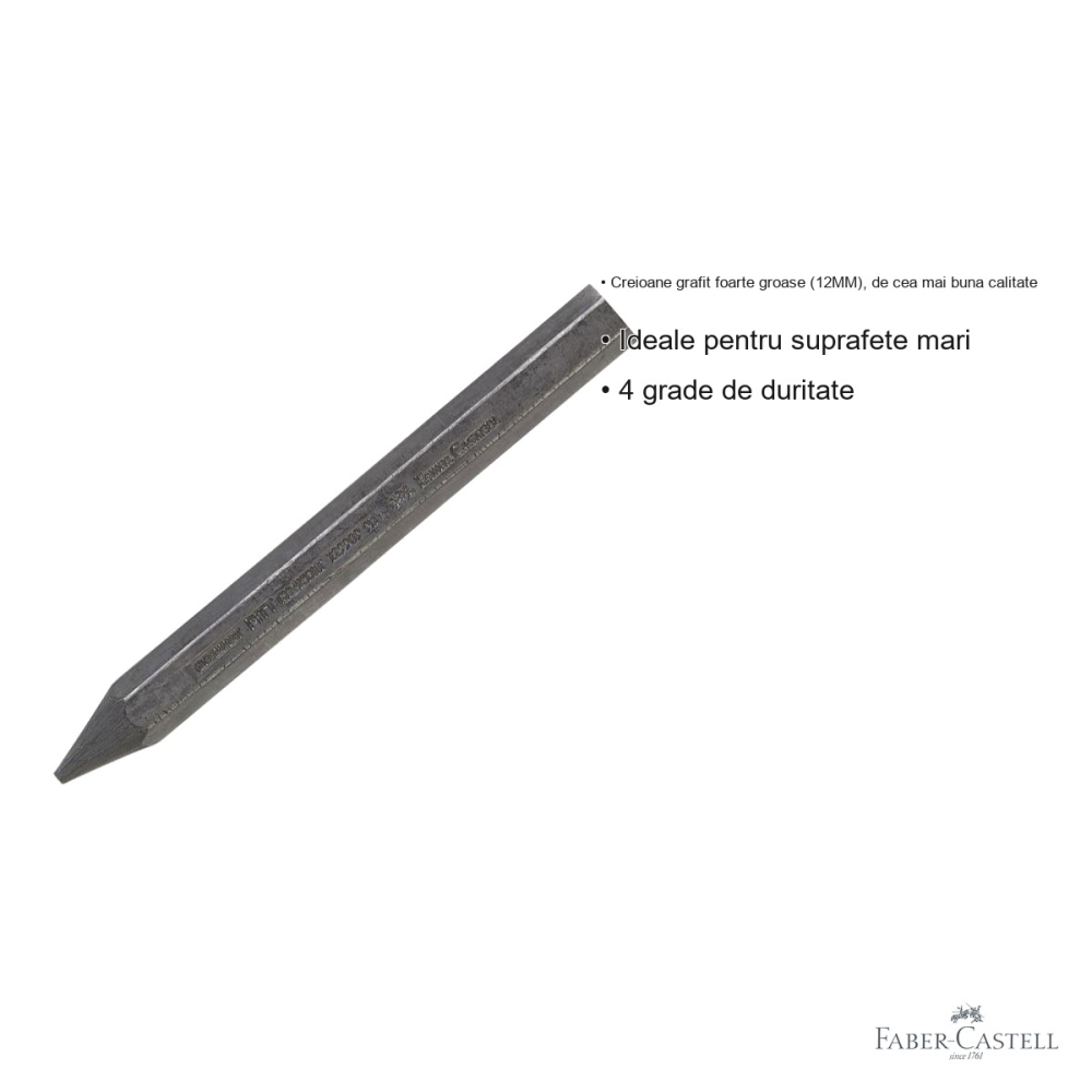 Creion grafit fara lemn gros 9B Faber-Castell Pitt Monochrome, mina 12mm, pentru suprafete mari [3]