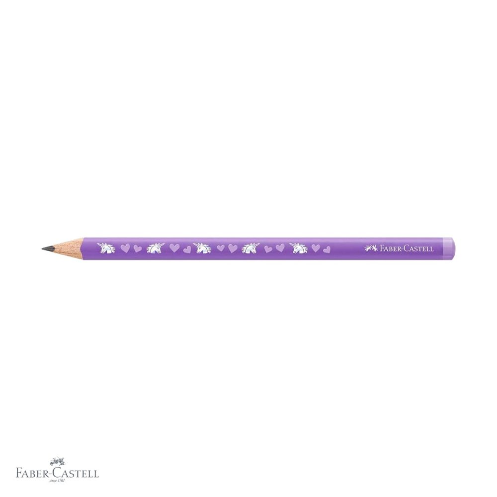 Creion grafit HB Jumbo Faber-Castell, model Unicorni, forma triunghiulara ergonomica, pentru copii [4]