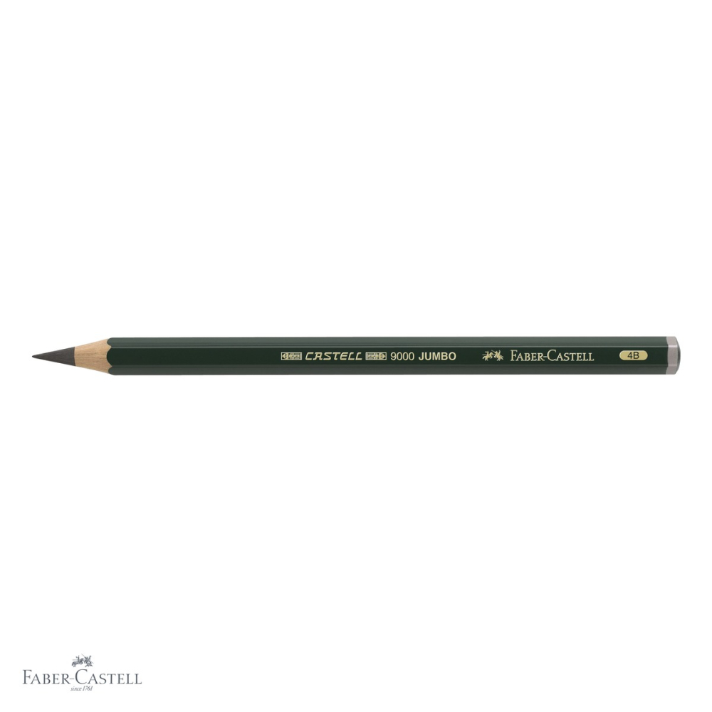 Creion grafit Jumbo 4B Faber-Castell Castell, mina rezistenta, pentru desen si schite [4]