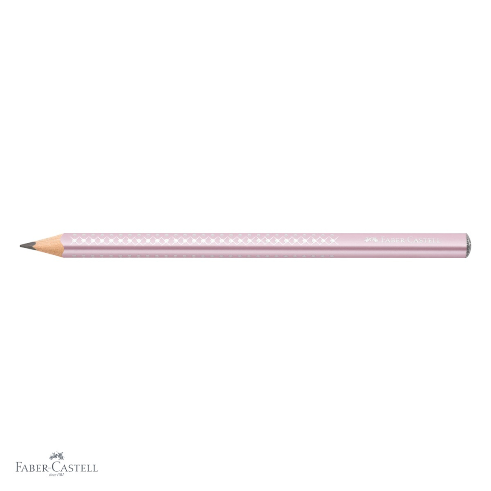 Creion grafit jumbo Faber-Castell Sparkle Rose, mina B triunghiulara, finish metalizat [4]