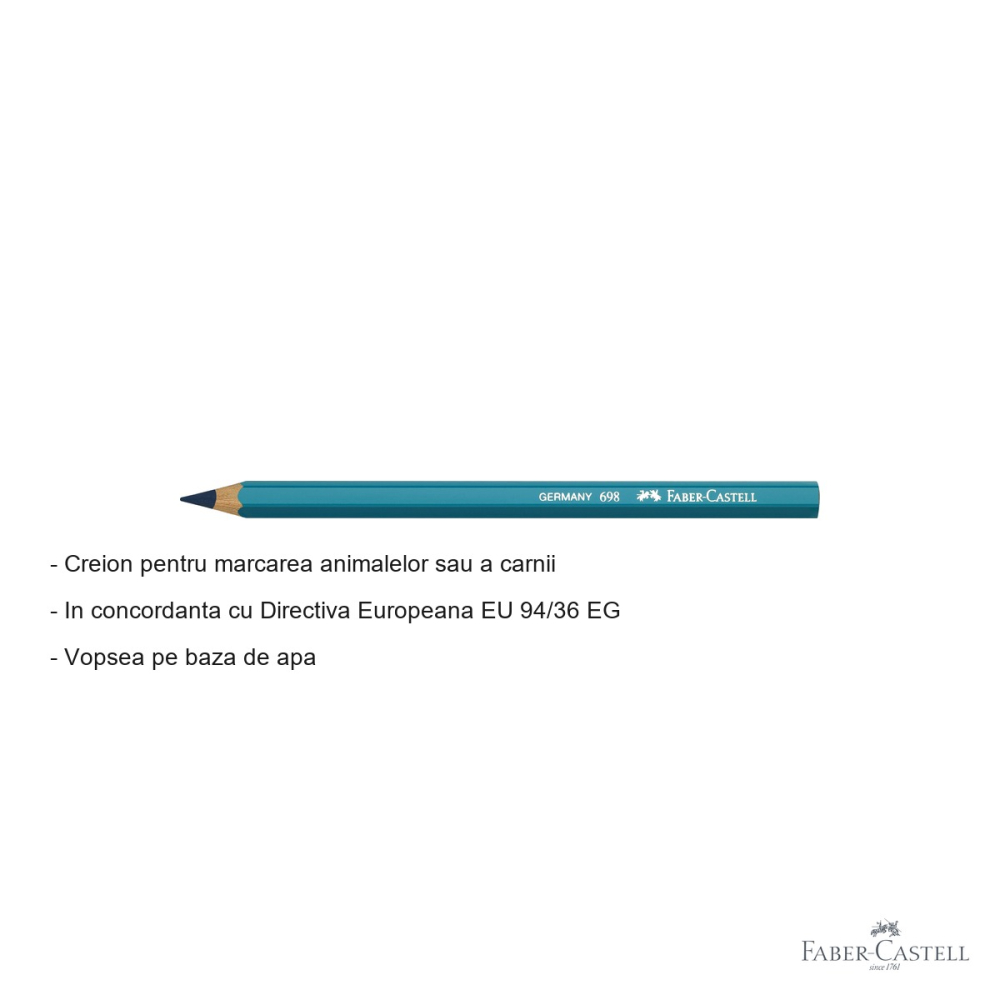 Creion marcare carne si animale Faber-Castell, albastru, conform Directiva Europeana EU 94/36 EG [2]