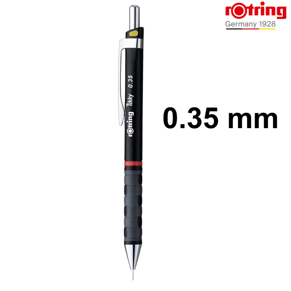Creion Mecanic 0.35mm cu Mecanism Click si Grip Ergonomic pentru Desen Tehnic Avansat, Detaliere si Precizie Extrema, Rotring Tikky 3 Negru [3]