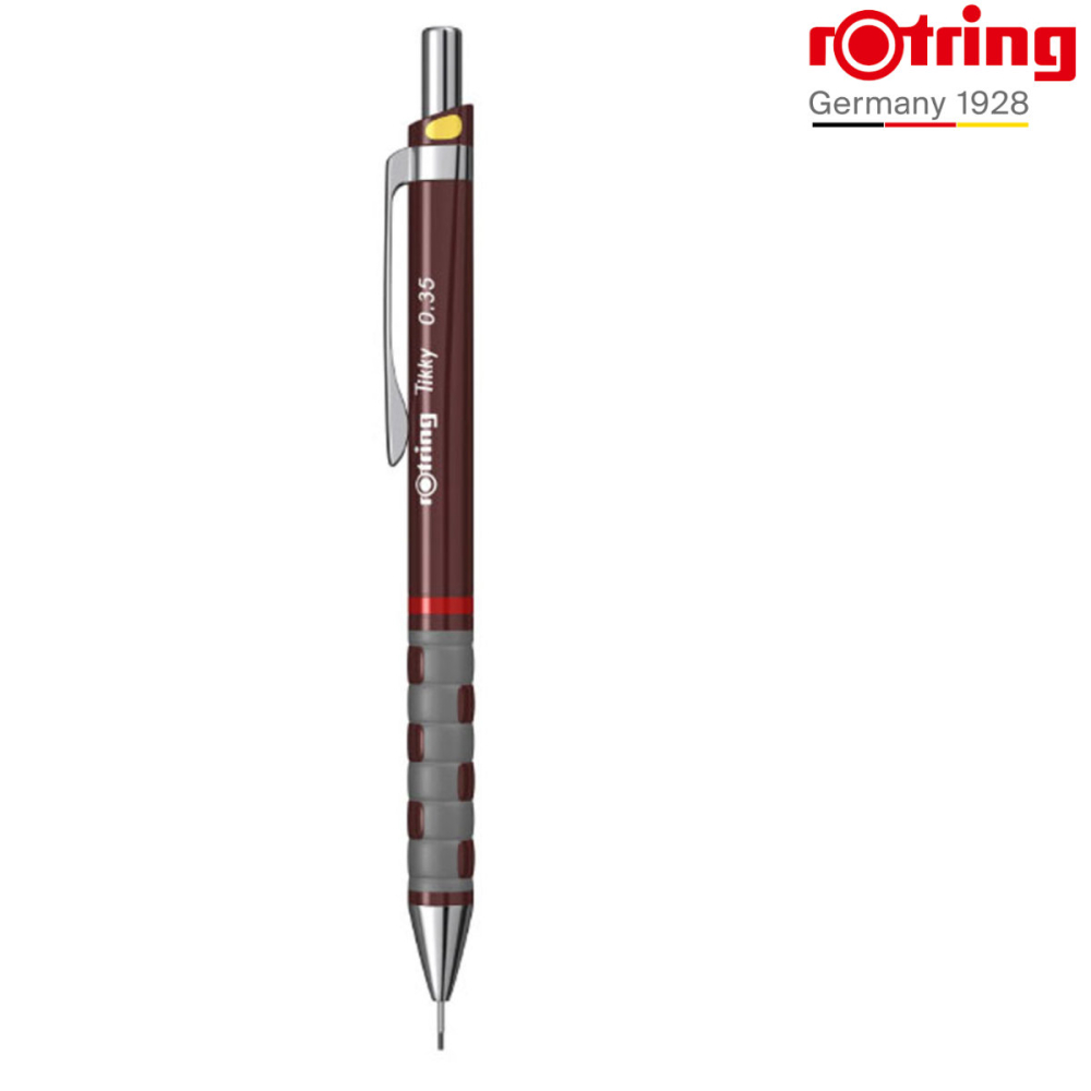 Creion Mecanic 0.35mm cu Mecanism Click si Grip Ergonomic pentru Desen Tehnic de Precizie, Scris Fin si Detaliere, Rotring Tikky 3 Burgundi [3]