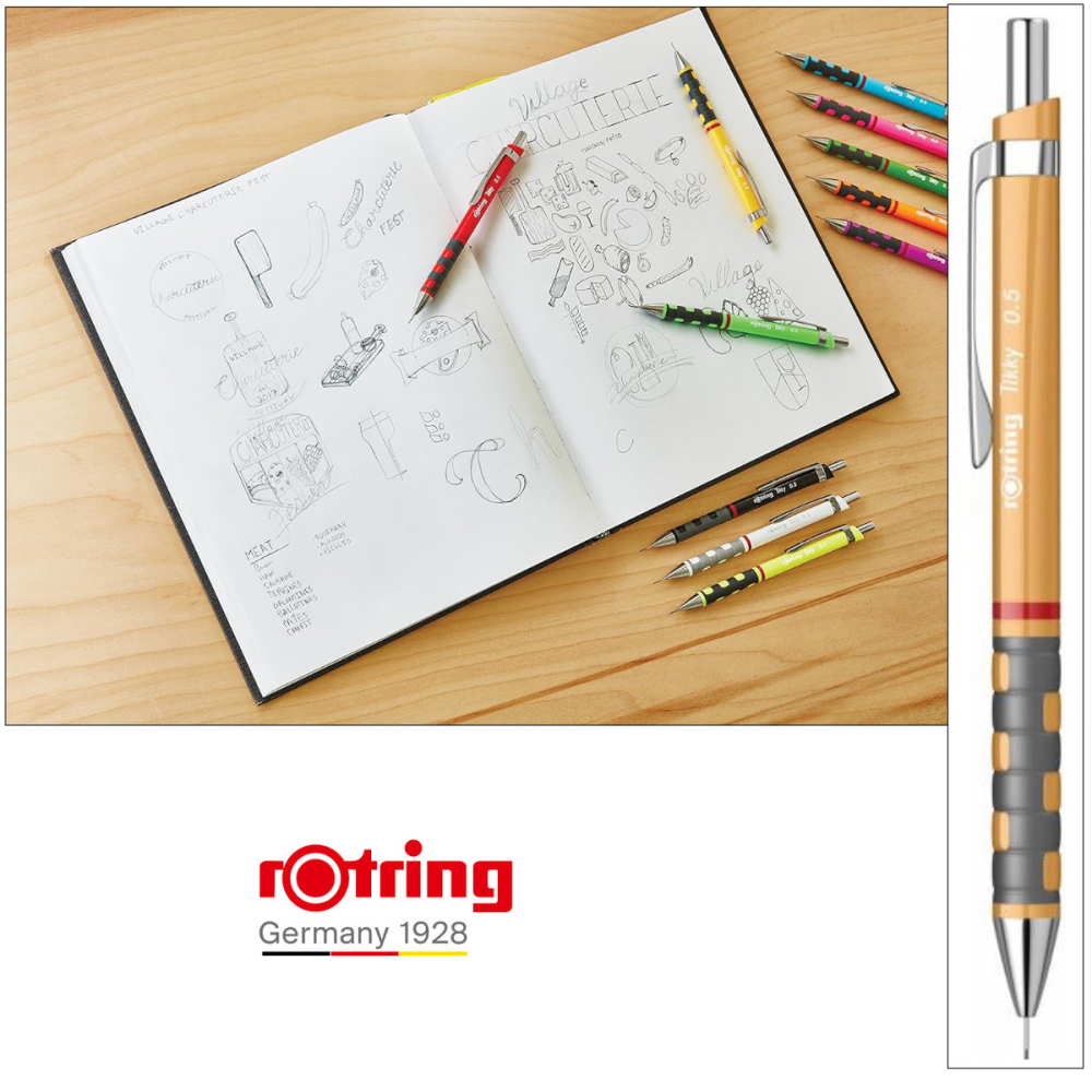 Creion Mecanic 0.5mm cu Design Ergonomic pentru Scris si Desen, cu Finisaj Portocaliu [4]