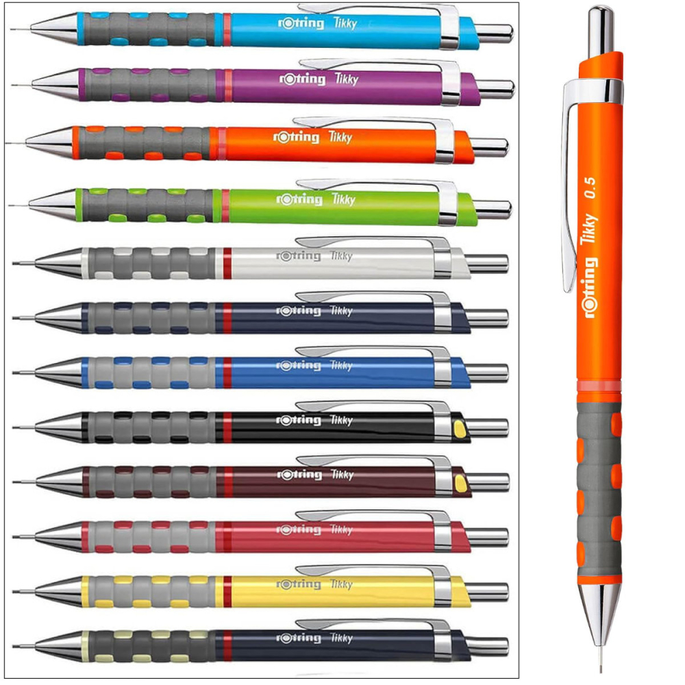 Creion Mecanic 0.5mm cu Design Ergonomic pentru Scris si Desen, cu Finisaj Portocaliu Neon Vibrant si Atentionator [5]