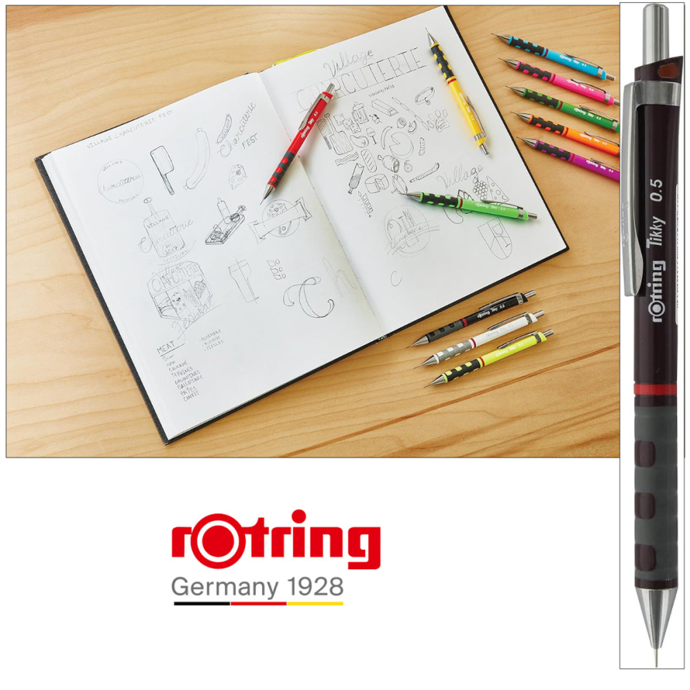 Creion Mecanic 0.5mm cu Grip din Cauciuc pentru Scris si Desen de Precizie, in Culoare Burgundi [4]