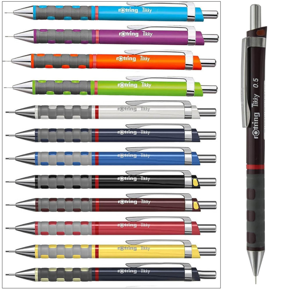 Creion Mecanic 0.5mm cu Grip din Cauciuc pentru Scris si Desen de Precizie, in Culoare Burgundi [5]