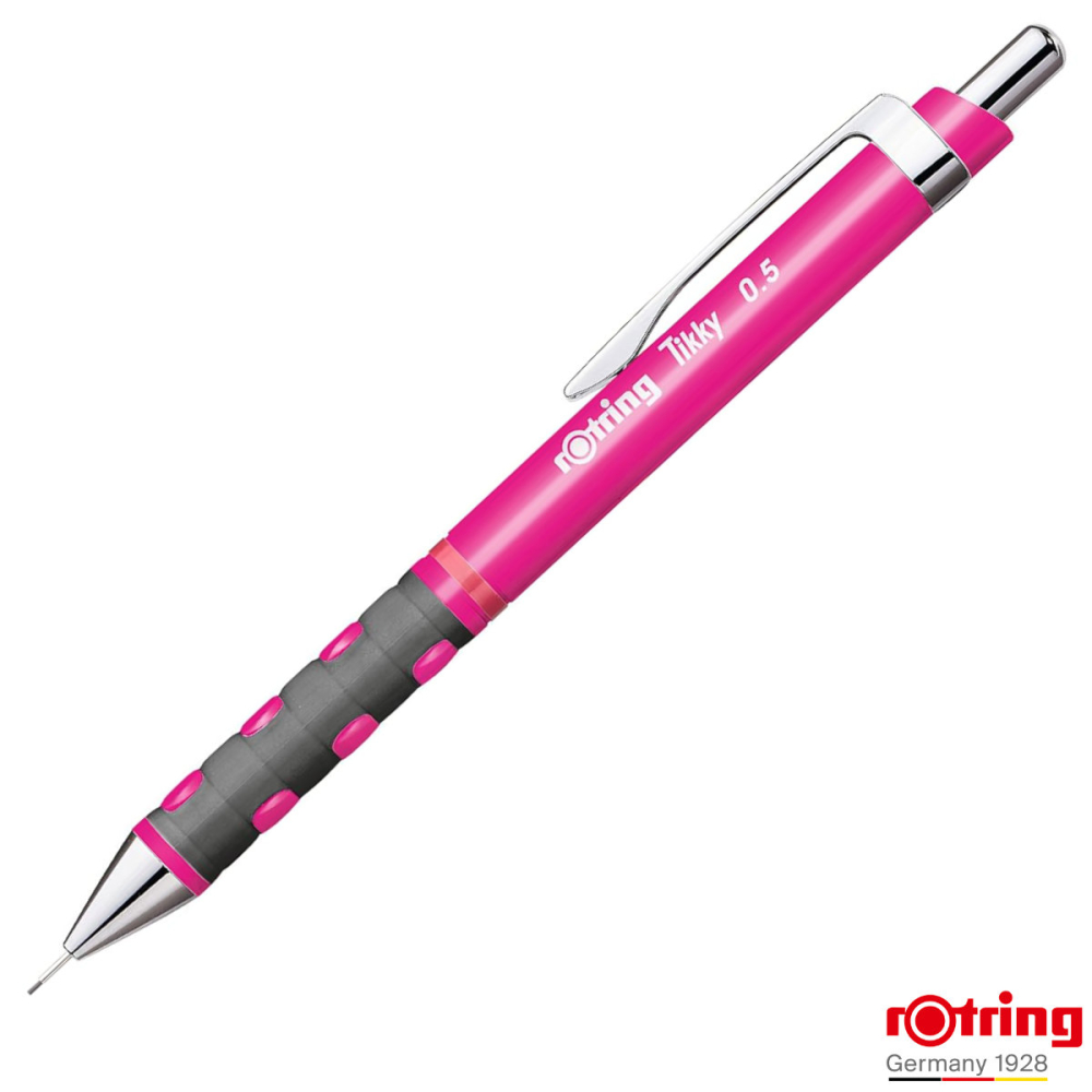 Creion Mecanic 0.5mm cu Mecanism Click si Grip Ergonomic pentru Desen Tehnic si Scris, Roz Neon Rotring [1]