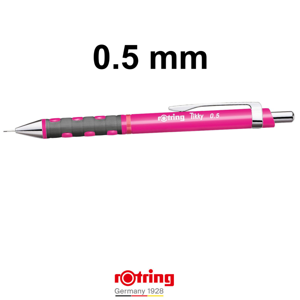 Creion Mecanic 0.5mm cu Mecanism Click si Grip Ergonomic pentru Desen Tehnic si Scris, Roz Neon Rotring [2]
