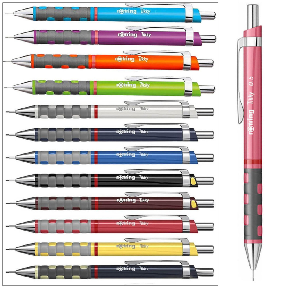 Creion Mecanic 0.5mm cu Precizie Superioara pentru Desen Tehnic, Scris si Notite, cu Grip Ergonomic si Design Roz Modern, Tikky 3 Sidefat, Rotring [5]