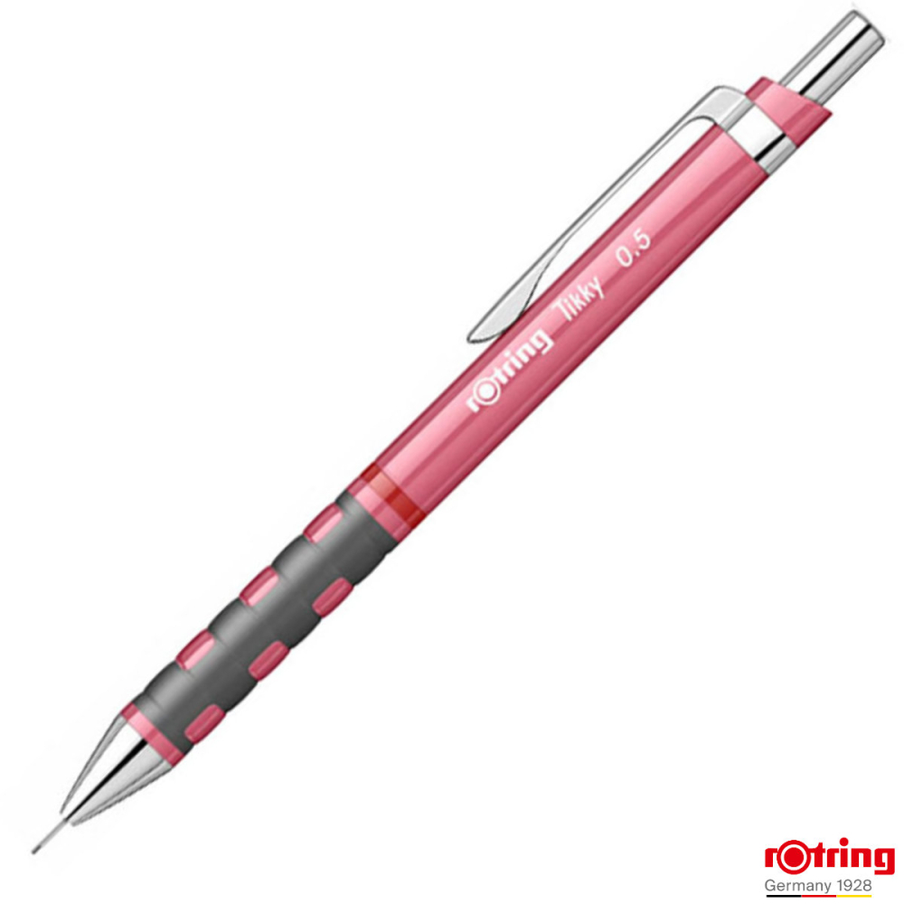 Creion Mecanic 0.5mm cu Precizie Superioara pentru Desen Tehnic, Scris si Notite, cu Grip Ergonomic si Design Roz Modern, Tikky 3 Sidefat, Rotring [1]