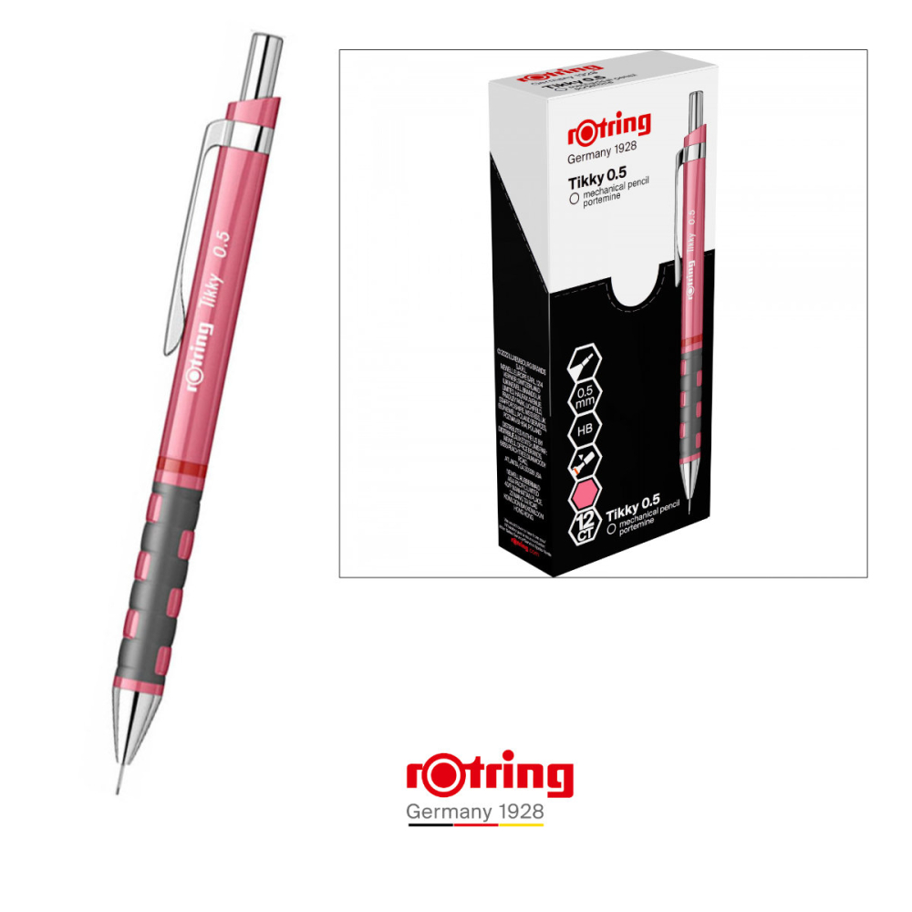 Creion Mecanic 0.5mm cu Precizie Superioara pentru Desen Tehnic, Scris si Notite, cu Grip Ergonomic si Design Roz Modern, Tikky 3 Sidefat, Rotring [4]