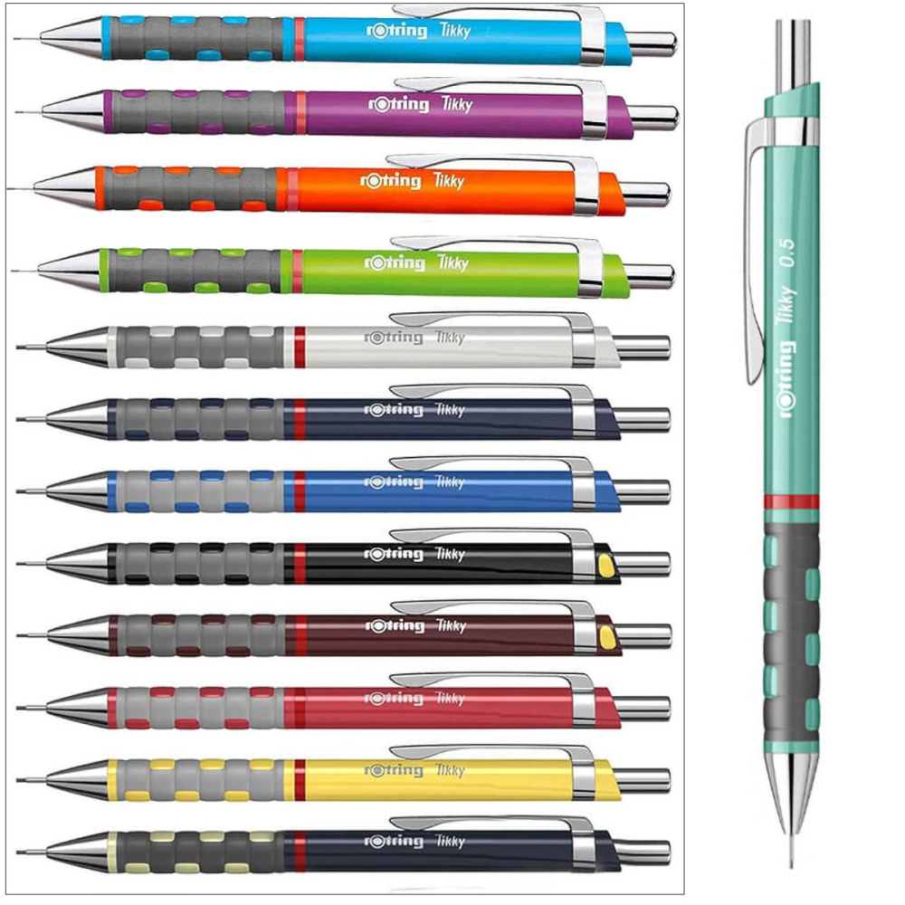 Creion Mecanic 0.5mm cu Prindere Premium pentru Desen Tehnic, Scris si Birou, cu Grip din Cauciuc si Design Albastru Sidefat, Tikky 3, Rotring [5]