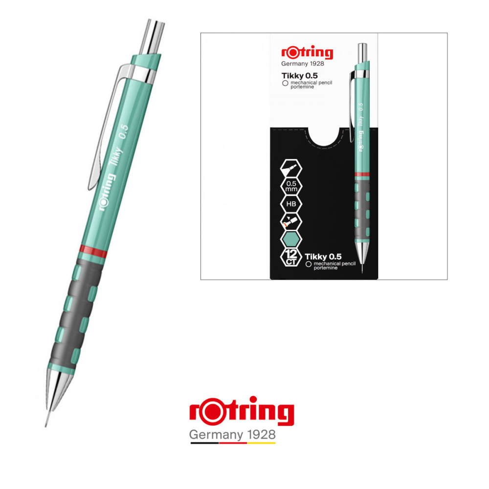 Creion Mecanic 0.5mm cu Prindere Premium pentru Desen Tehnic, Scris si Birou, cu Grip din Cauciuc si Design Albastru Sidefat, Tikky 3, Rotring [4]