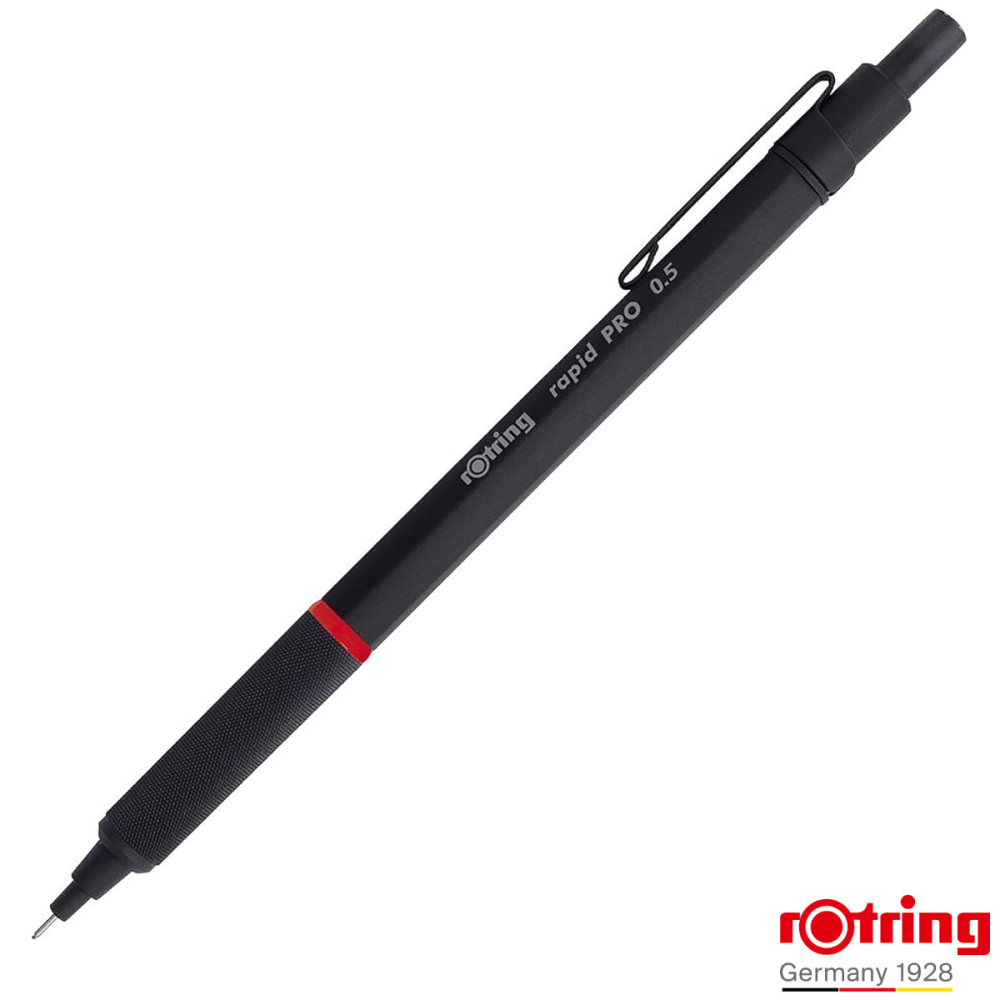 Creion Mecanic 0.5mm cu Sistem Reglabil Tarie Mina pentru Desen Tehnic si Scris de Precizie, cu Grip Randalinat si Finisaj Negru [1]