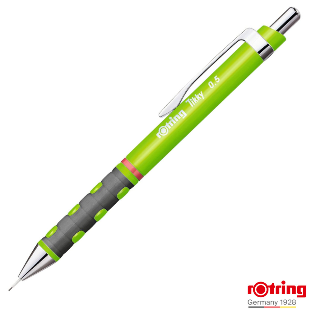 Creion Mecanic 0.5mm pentru Desen Tehnic, Scris si Schite, cu Grip Ergonomic si Corp Rezistent, Tikky 3 Verde Iarba, Rotring [1]