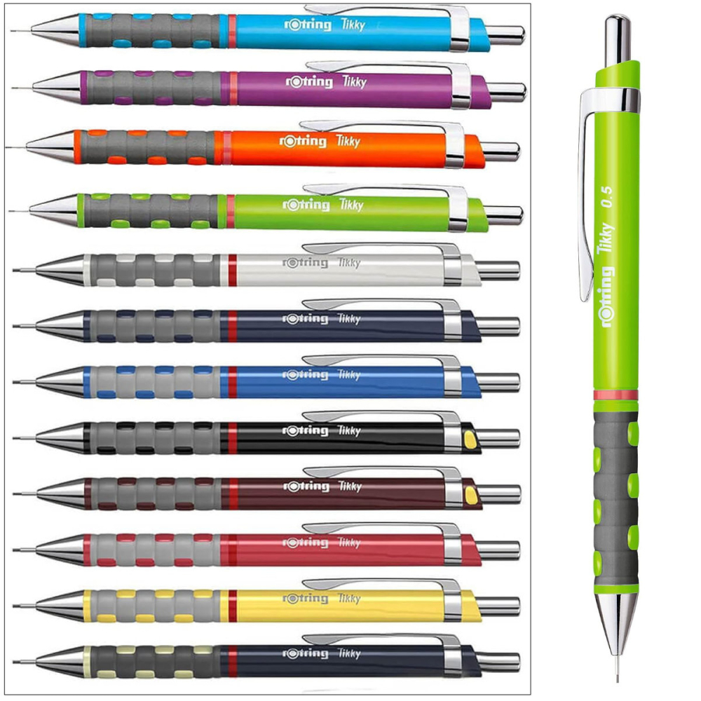 Creion Mecanic 0.5mm pentru Desen Tehnic, Scris si Schite, cu Grip Ergonomic si Corp Rezistent, Tikky 3 Verde Iarba, Rotring [5]