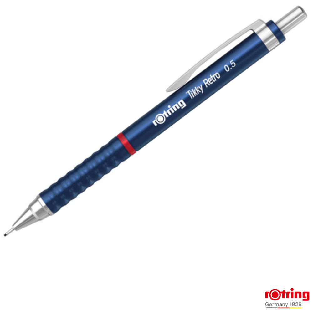 Creion Mecanic 0.5mm pentru Scris, Desen si Notite, cu Design Retro Albastru si Ergonomie Superioara, Tikky 3 Retro, Rotring [1]