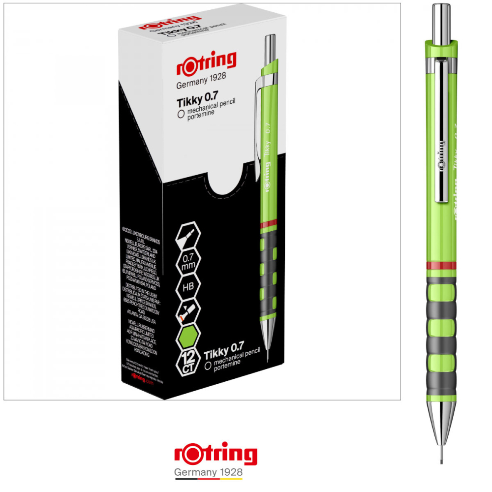 Creion Mecanic 0.7mm cu Design Modern si Grip Ergonomic pentru Scris, Echilibru si Medii Naturale, Rotring Tikky 3 Verde Deschis [4]