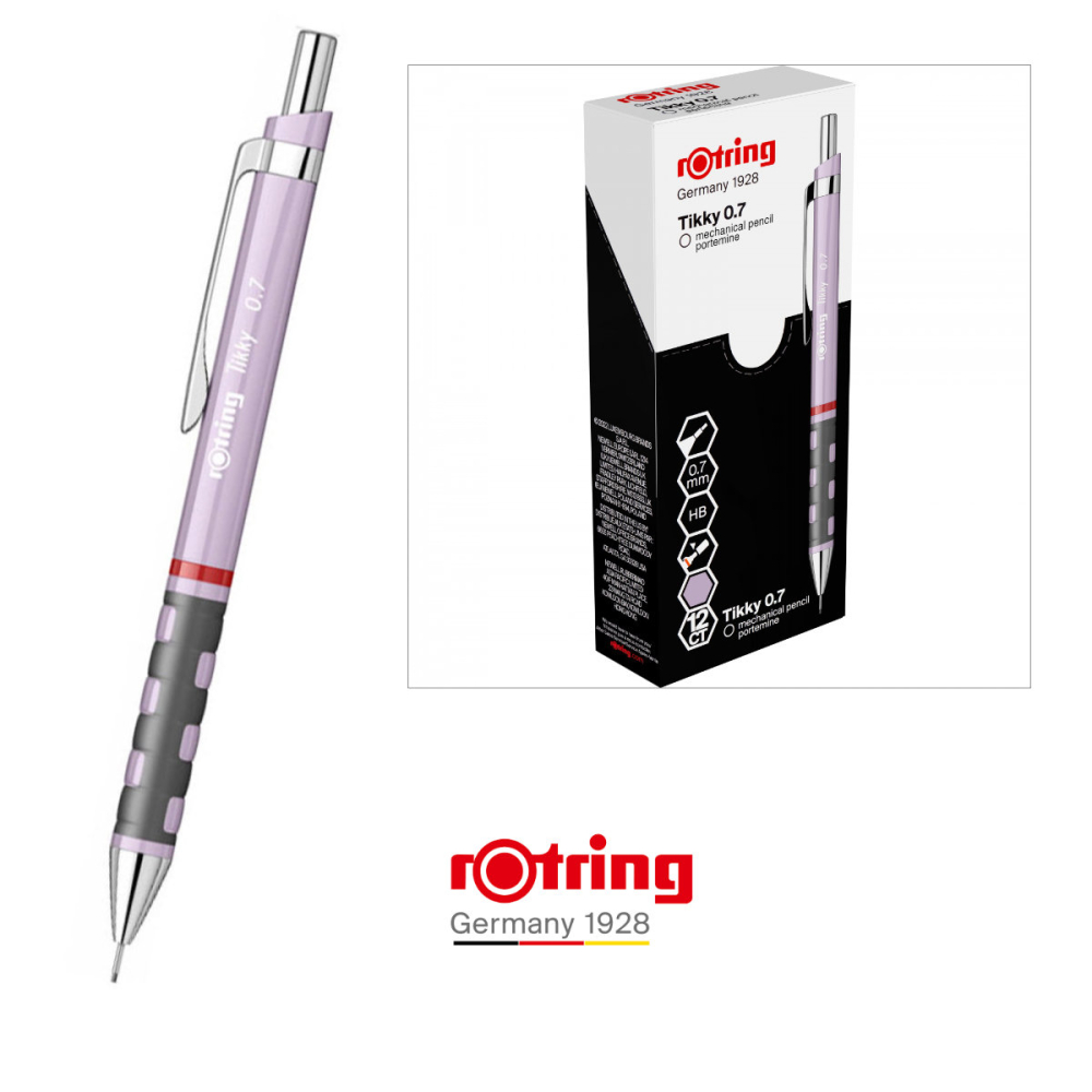 Creion Mecanic 0.7mm cu Mecanism Click, Clip Elastic si Grip Ergonomic pentru Scris, Birou si Stil Personal, Rotring Tikky 3 Sidefat Mov [4]