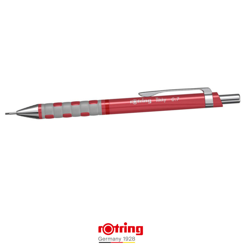 Creion Mecanic 0.7mm cu Mecanism Click si Grip Ergonomic pentru Desen Tehnic, Scris si Schitare, Rotring Tikky 3 Rosu [3]