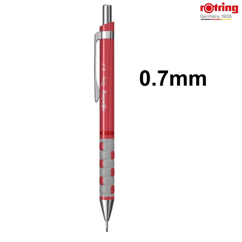 Creion Mecanic 0.7mm cu Mecanism Click si Grip Ergonomic pentru Desen Tehnic, Scris si Schitare, Rotring Tikky 3 Rosu [2]