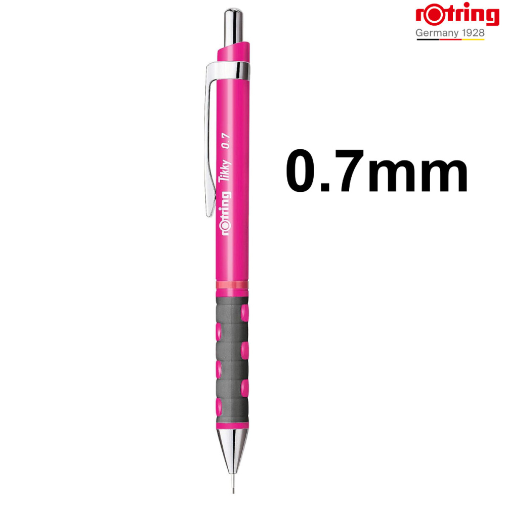 Creion Mecanic 0.7mm cu Mecanism Click si Grip Ergonomic pentru Scris, Creativitate si Identificare Usoara, Rotring Tikky 3 Roz Neon [2]