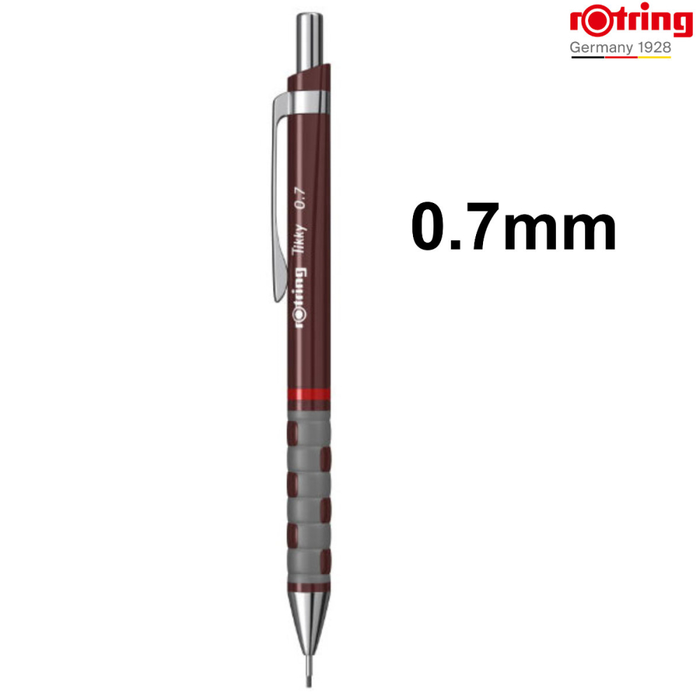 Creion Mecanic 0.7mm cu Mecanism Click si Grip Ergonomic pentru Scris, Desen si Birou, Rotring Tikky 3 Burgundi [2]