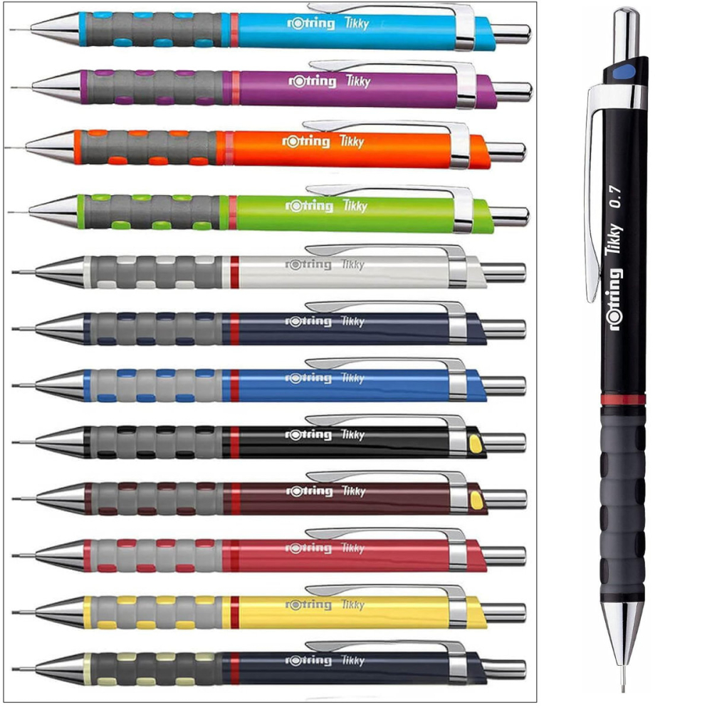 Creion Mecanic 0.7mm cu Mecanism Click si Grip Ergonomic pentru Scris, Desen Tehnic si Birou, Rotring Tikky 3 Negru [5]