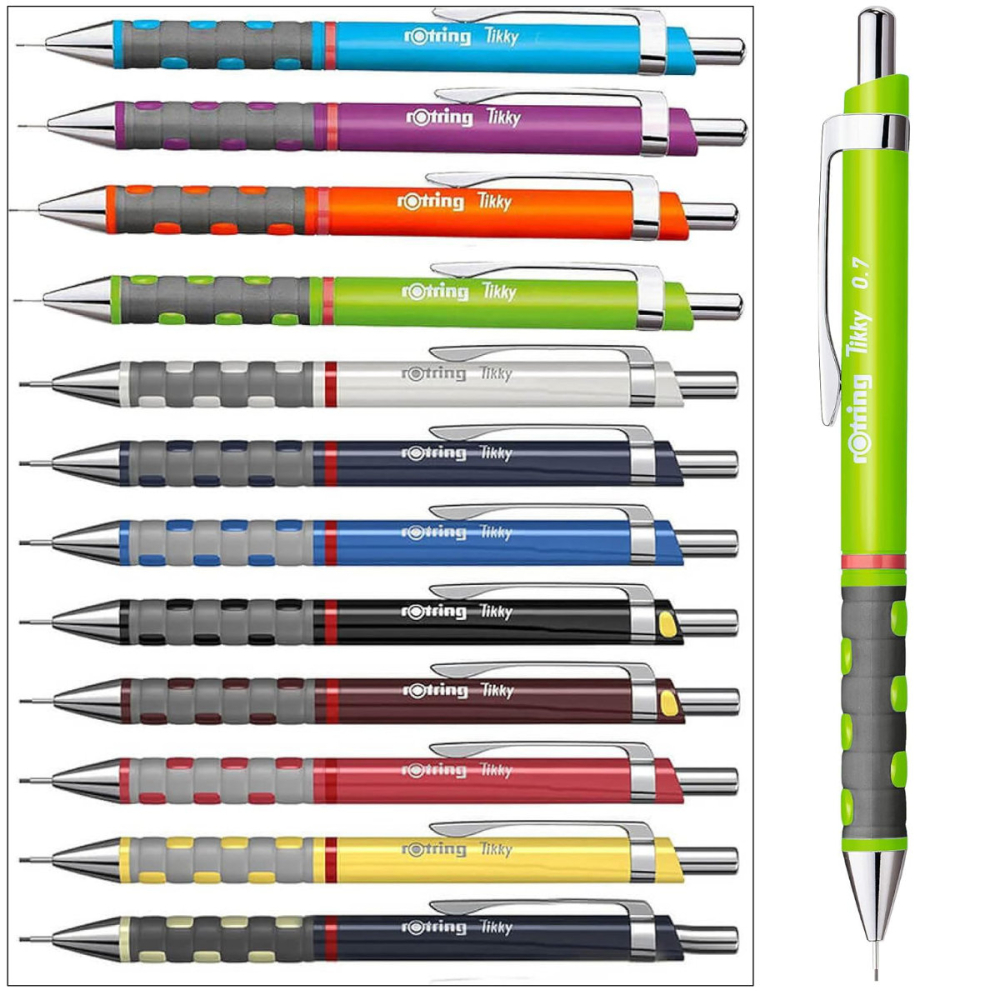 Creion Mecanic 0.7mm cu Mecanism Click si Grip Ergonomic pentru Scris, Organizare Vizuala si Mediile Educationale, Rotring Tikky 3 Verde Neon [5]